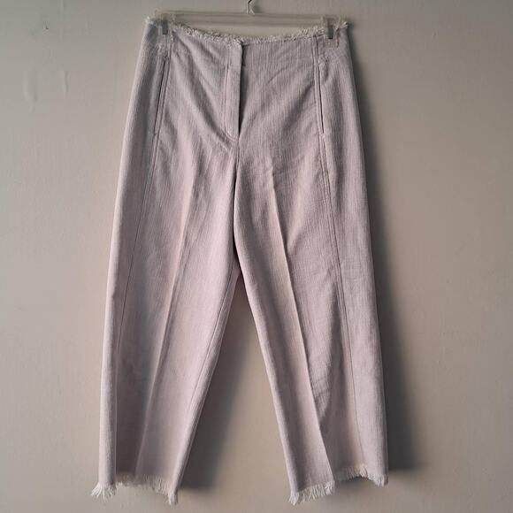 Rebecca Taylor Pink/ Mauve Frayed Waist and Hem, Wide Leg Pants - Size 6 - Picture 12 of 12